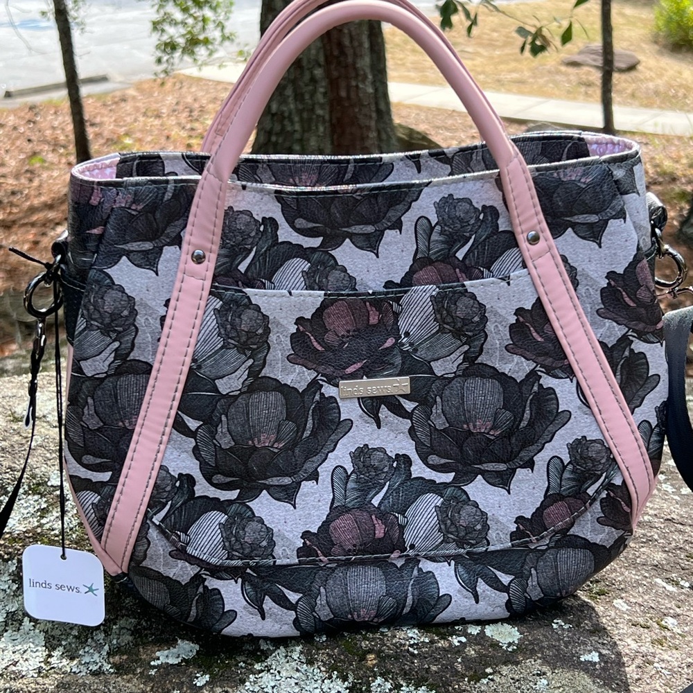 Floral Women's Bag - Pink and Black